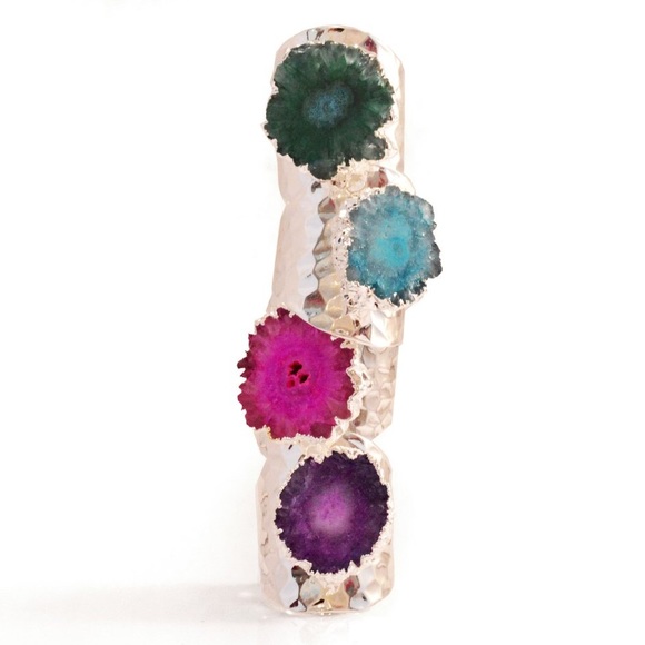 COLORFUL GEODE STATEMENT RING - Picture 2 of 10